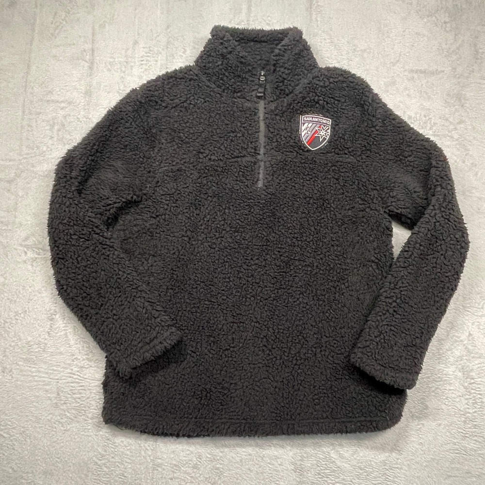 San Antonio FC Sherpa Quarter Zip Fleece Port Authority Pullover Women L Black